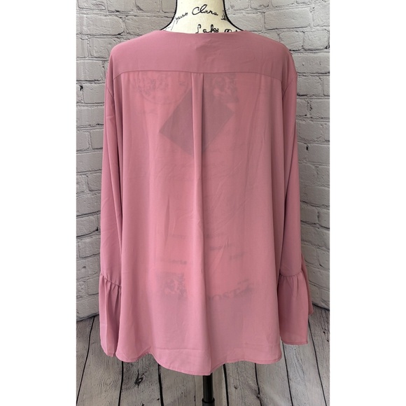 NEW IMAN Global Chic Women’s Crossover Bell-Sleeve Blouse (Size 3X) - Picture 4 of 9